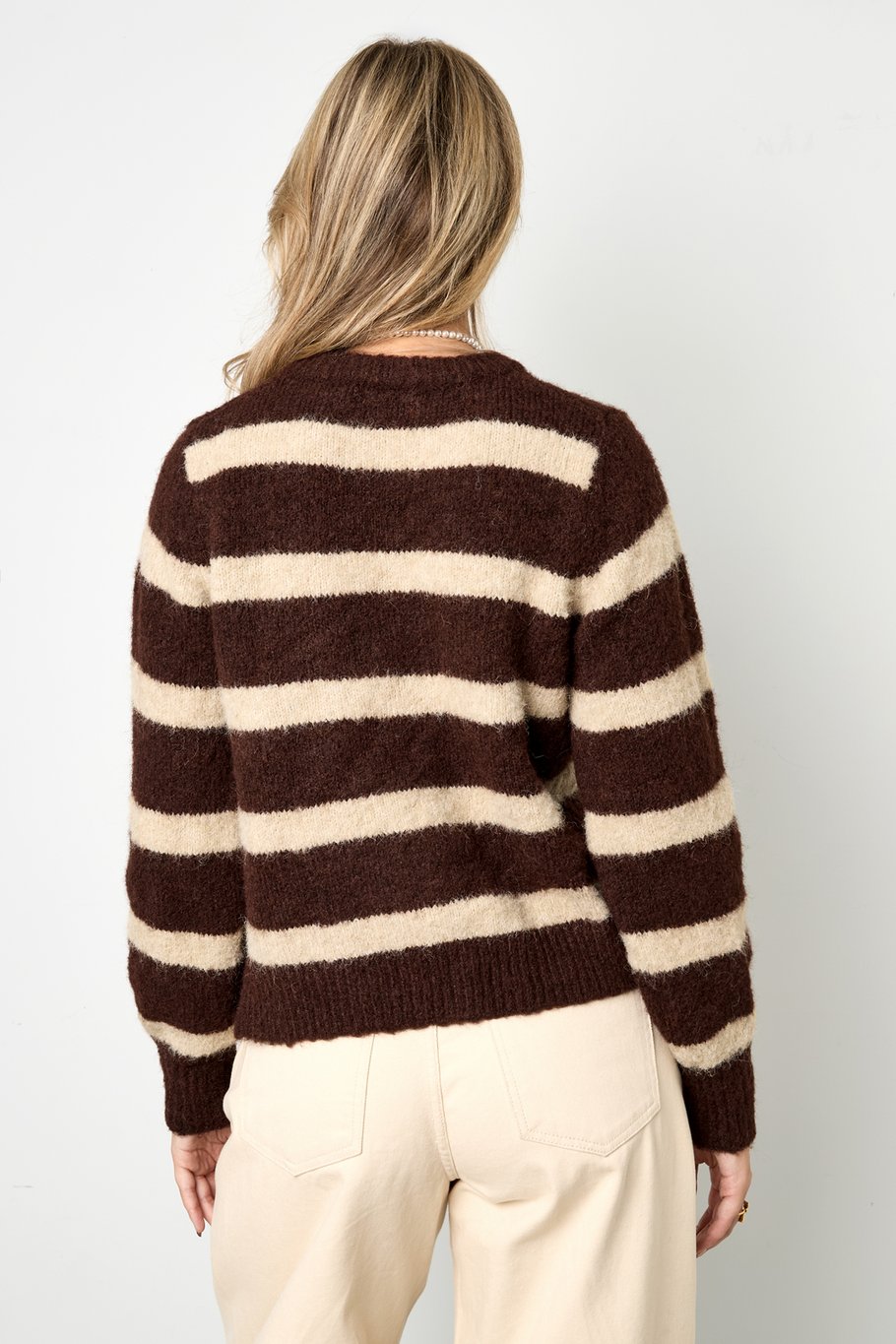Polyester fiber (polyester) Knit cardigan Stripes Casual Fall/Winter  Clothes Picture6